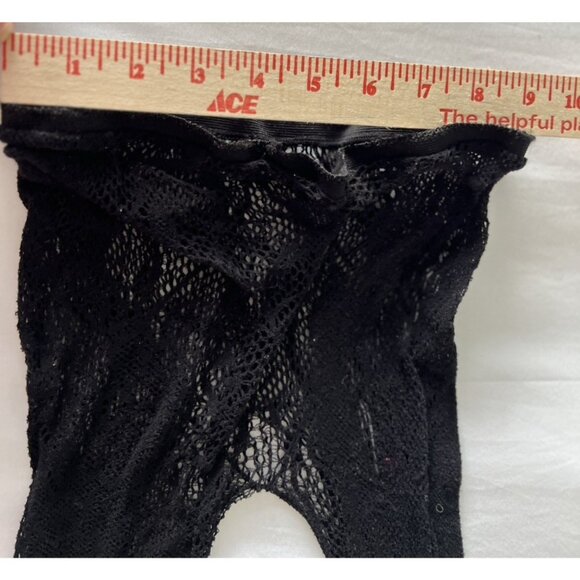 Fishnet Black Lace Tights Stockings Size XL Tall Floral Patterned Dressy Party - Picture 9 of 9